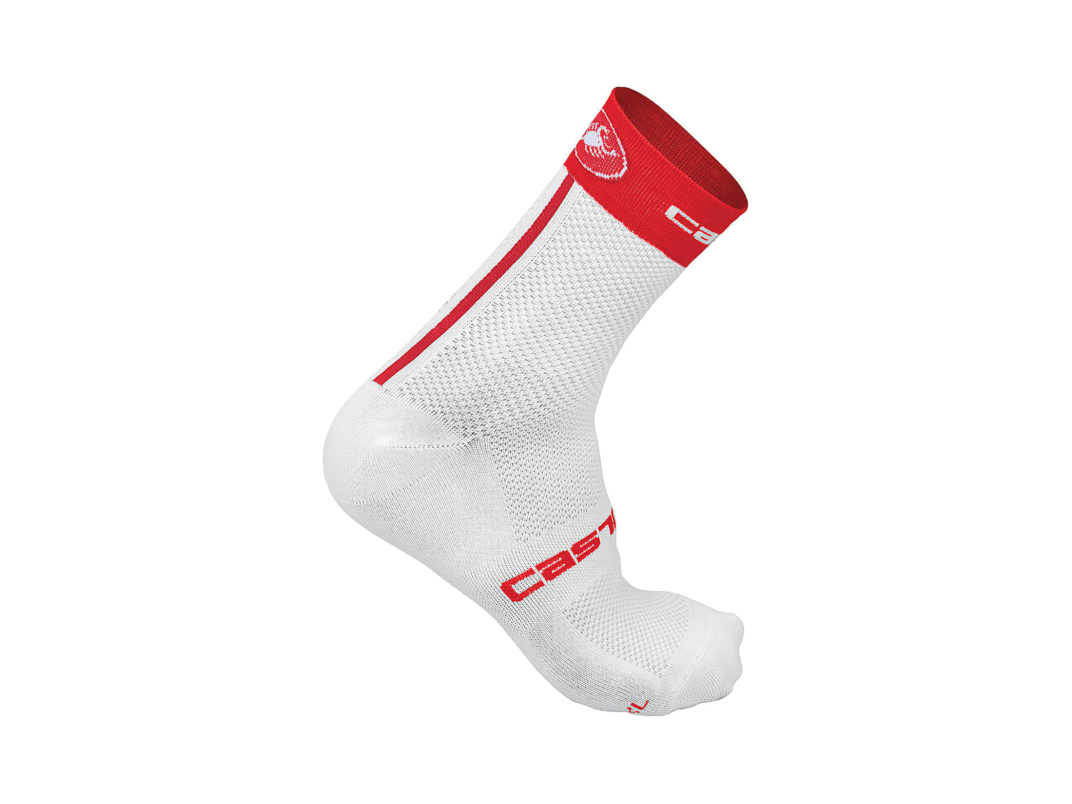 Κάλτσες Castelli Free 9 - Λευκές/Κόκκινες