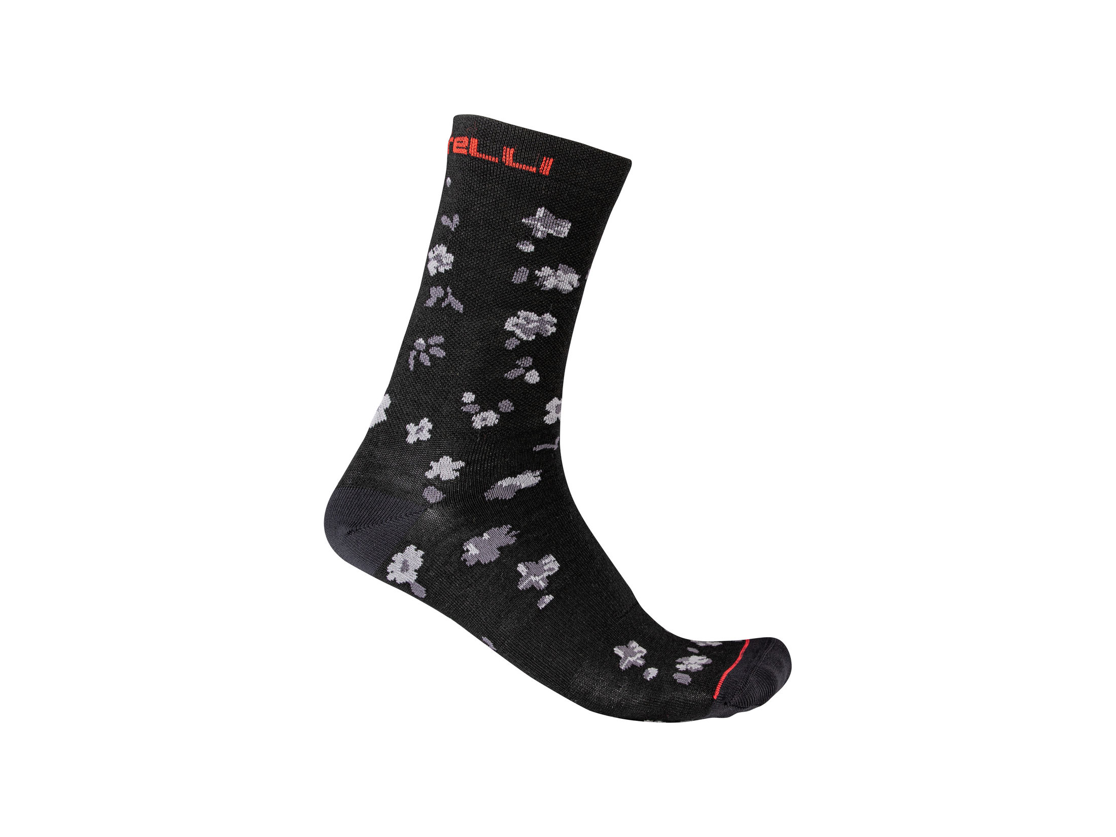 Κάλτσες Castelli Fuga 18 - Black / Dark Gray / Red