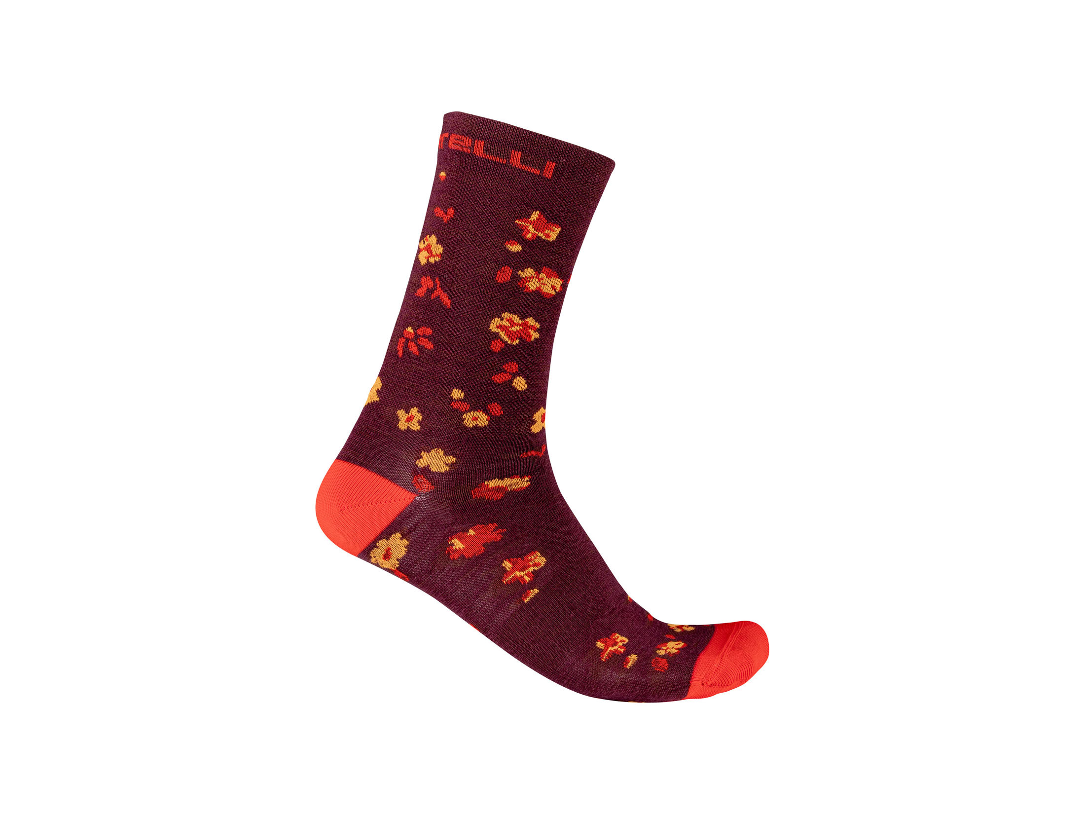 Κάλτσες Castelli Fuga 18 - Pro Red / Brilliant Orange
