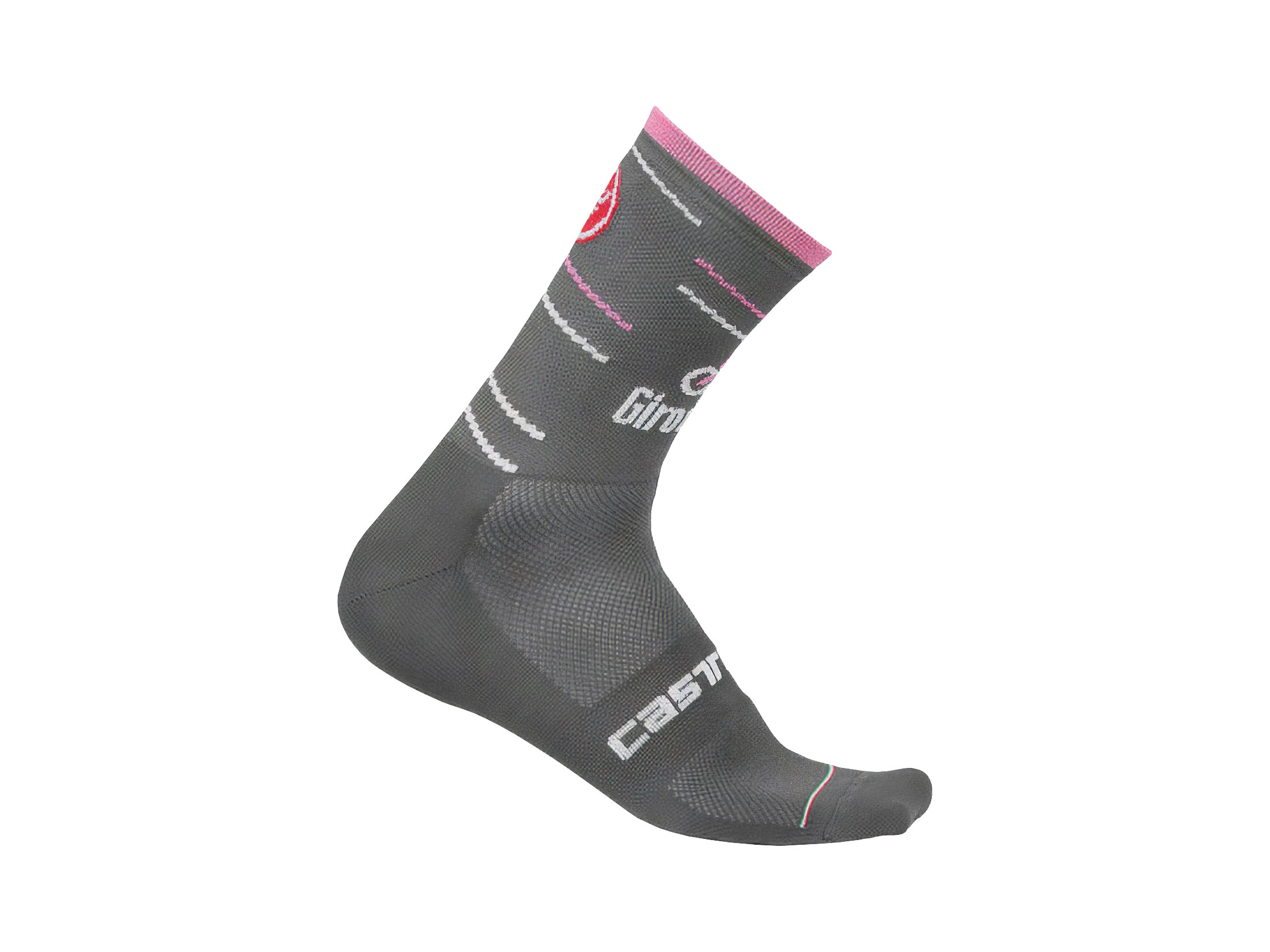 Castelli Giro D'Italia 12 Socks - Antracite/Rosa Giro