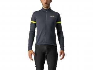 castelli-fondo-2-jersey-fz-dark-gray-yellow-fluo-reflex-front