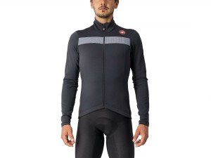 castelli-puro-3-jersey-light-black-silver-reflex-front