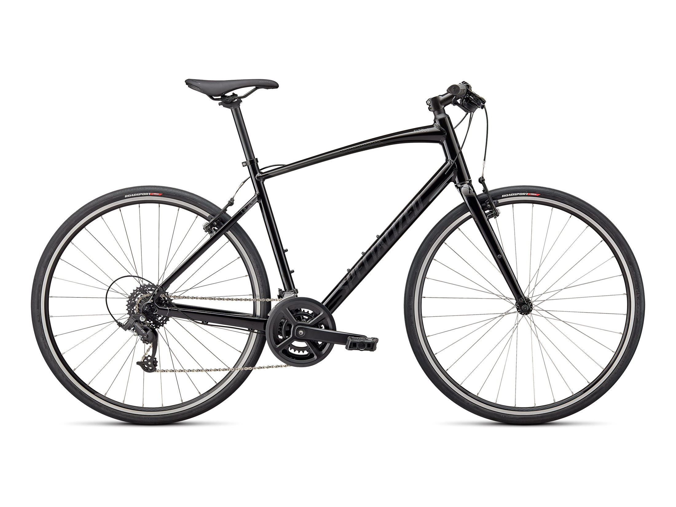 Specialized Sirrus 1.0 Bike - Gloss Black / Charcoal / Satin Black Reflective