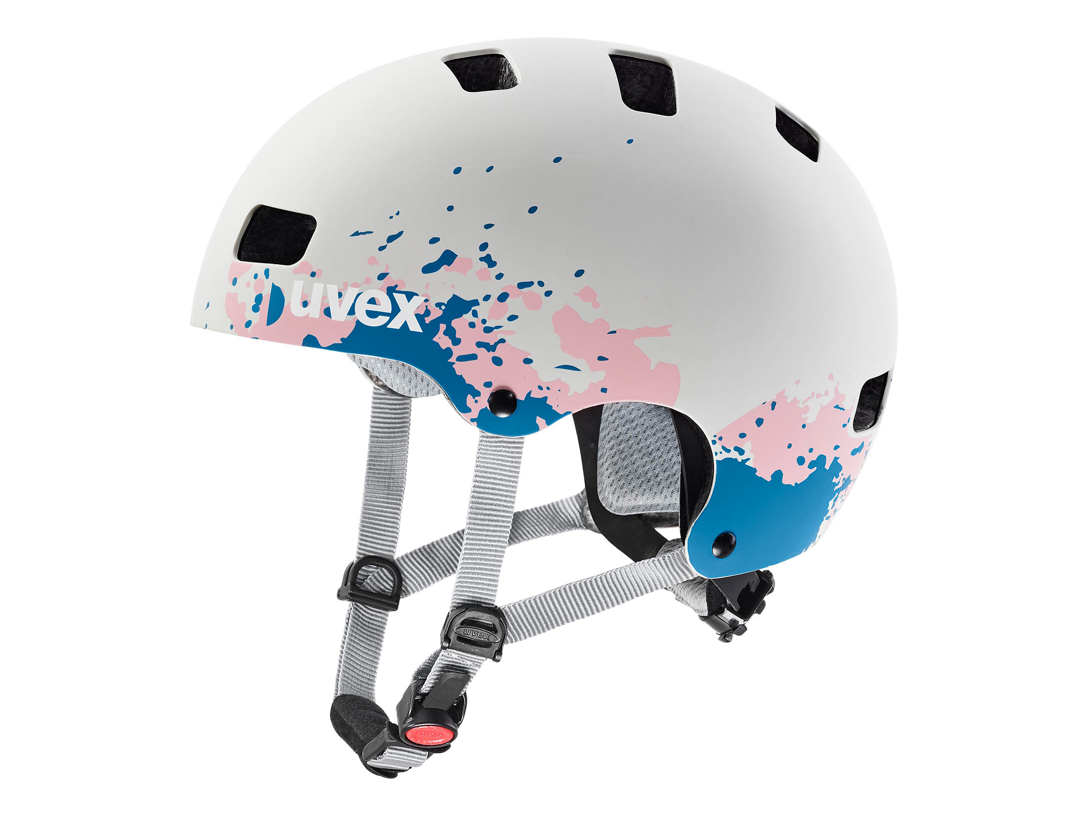 Uvex Kid 3 CC Helmet - Grey / Grapefruit Matt