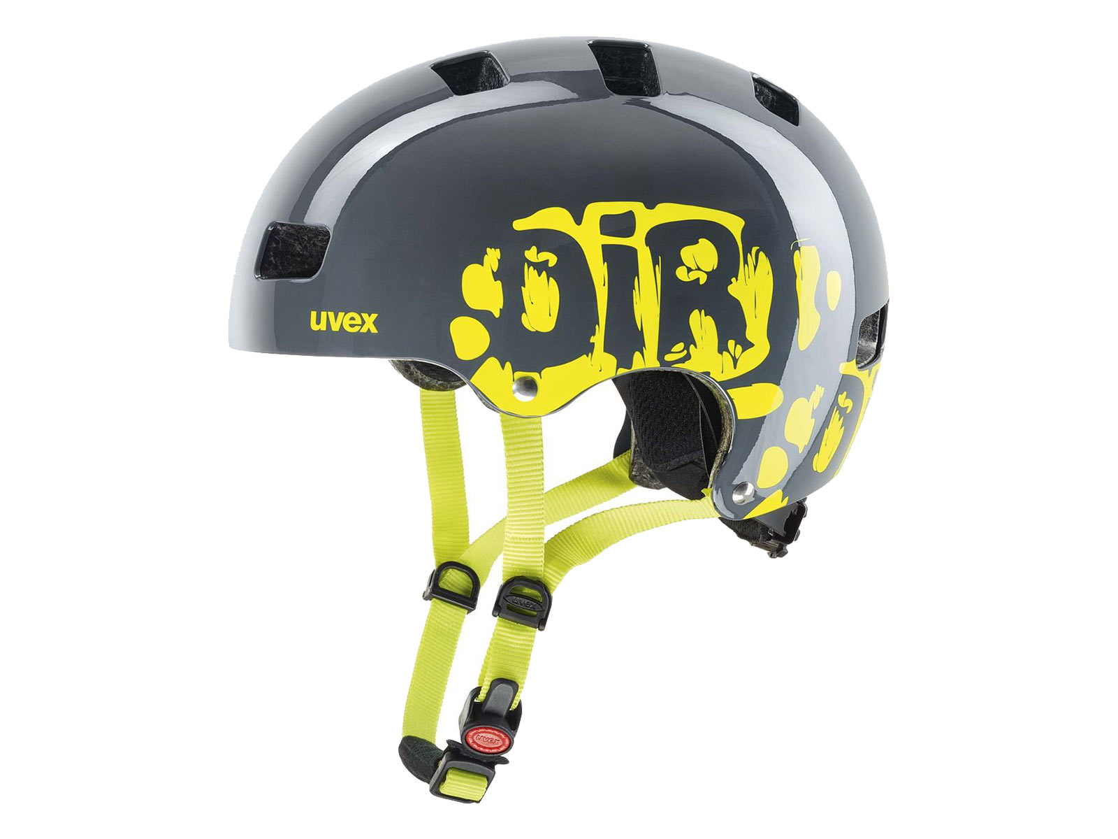 Uvex Kid 3 Dirtbike Helmet - Grey/Lime