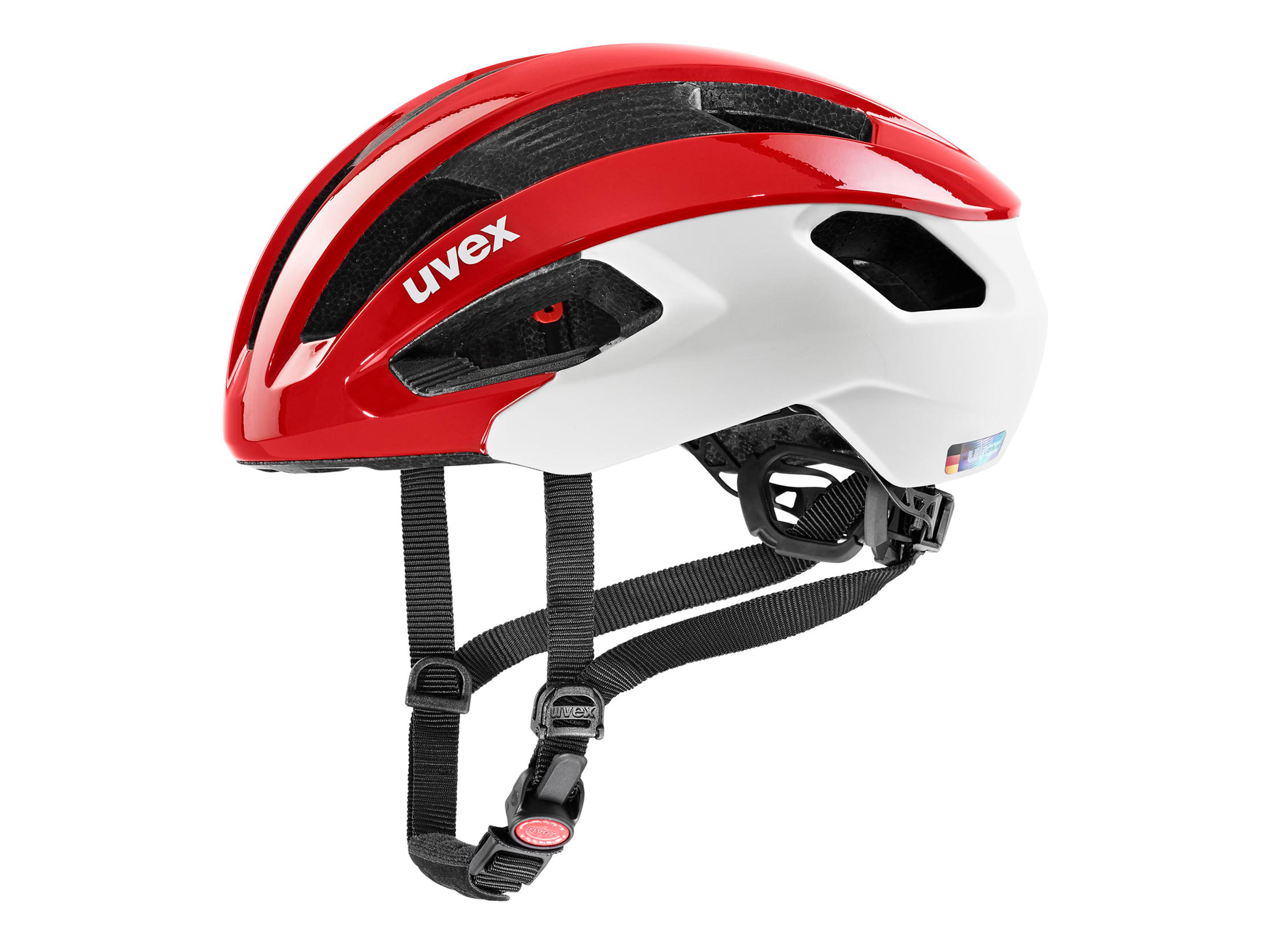 Uvex Rise CC Helmet - Red / White Matt